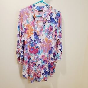 ASHKEY ROADS floral plus size blouse 3X NWT